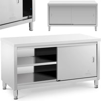 Tables – Table, central worktop with sliding door cabinet, 180 - Carlat