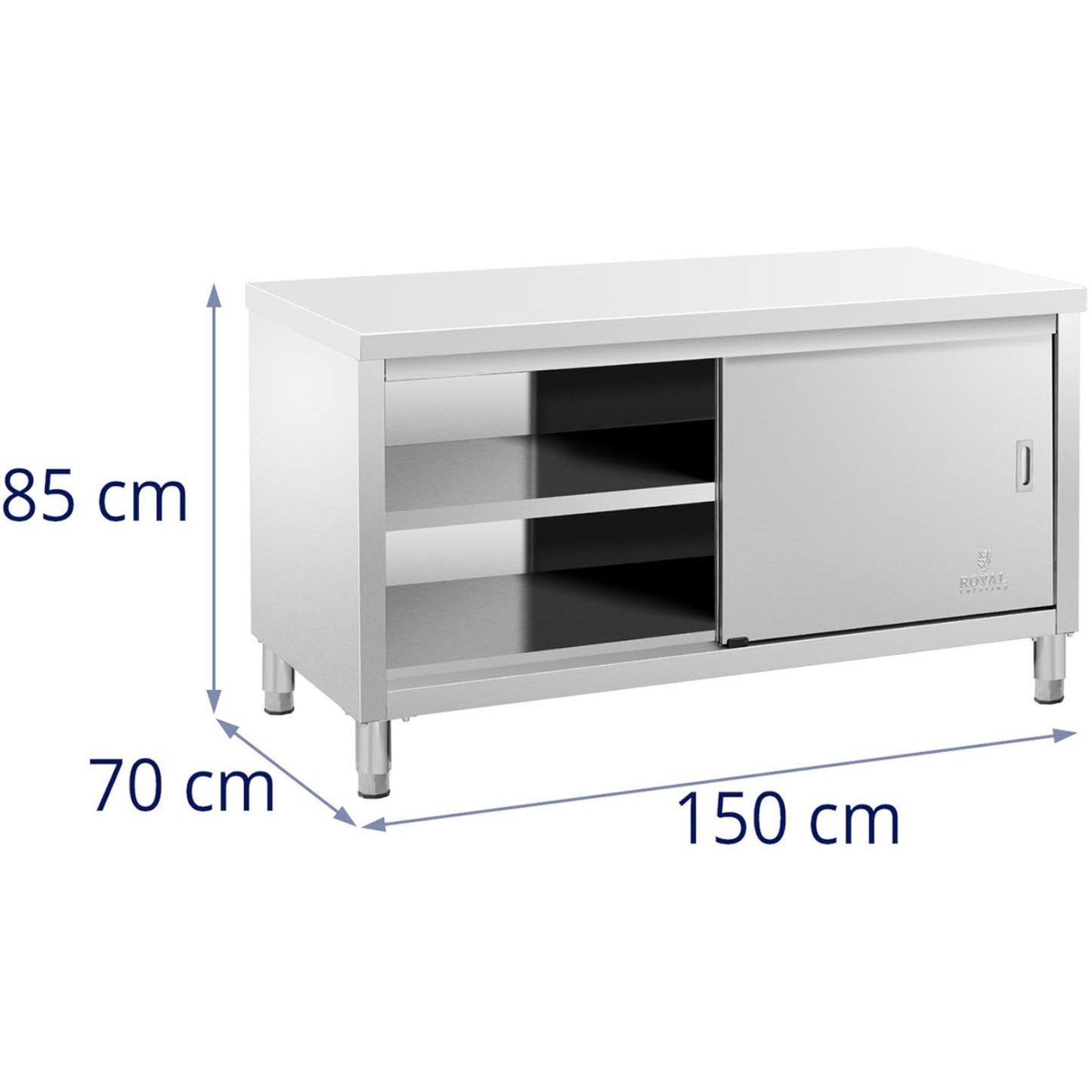 Tables – Table, central worktop with sliding door cabinet, 180 - Carlat