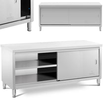 Tables – Table, central worktop with sliding door cabinet, 200 - Carlat