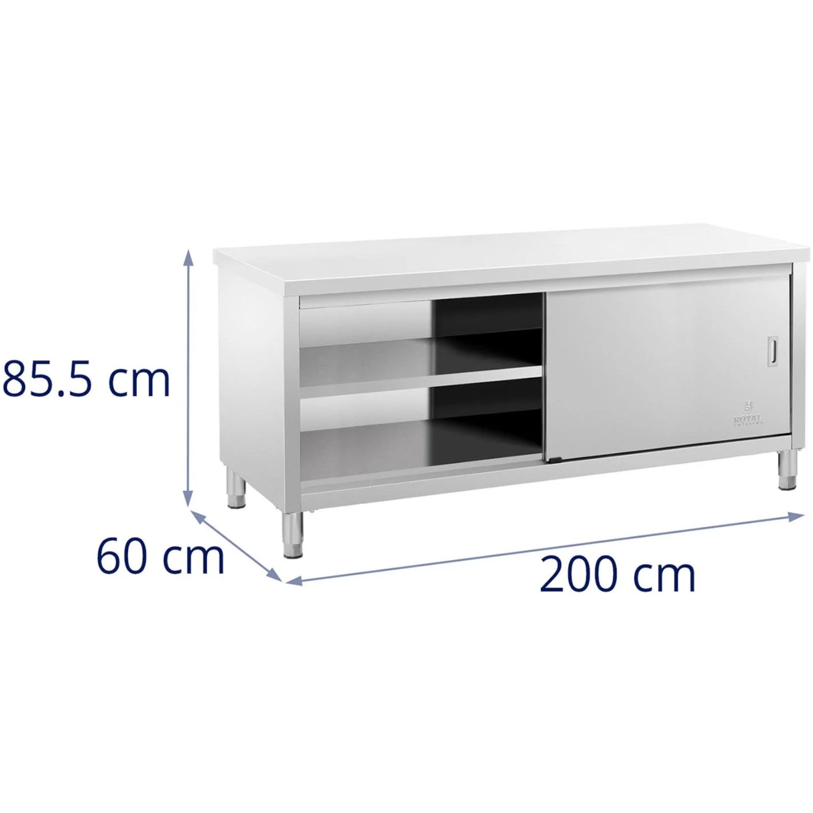 Tables – Table, central worktop with sliding door cabinet, 200 - Carlat