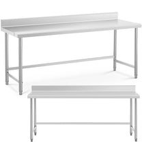 Tables – Table, stainless steel, wall-mounted worktop with edge 150x70cm - Carlat