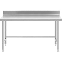 Tables – Table, stainless steel, wall-mounted worktop with edge 150x70cm - Carlat