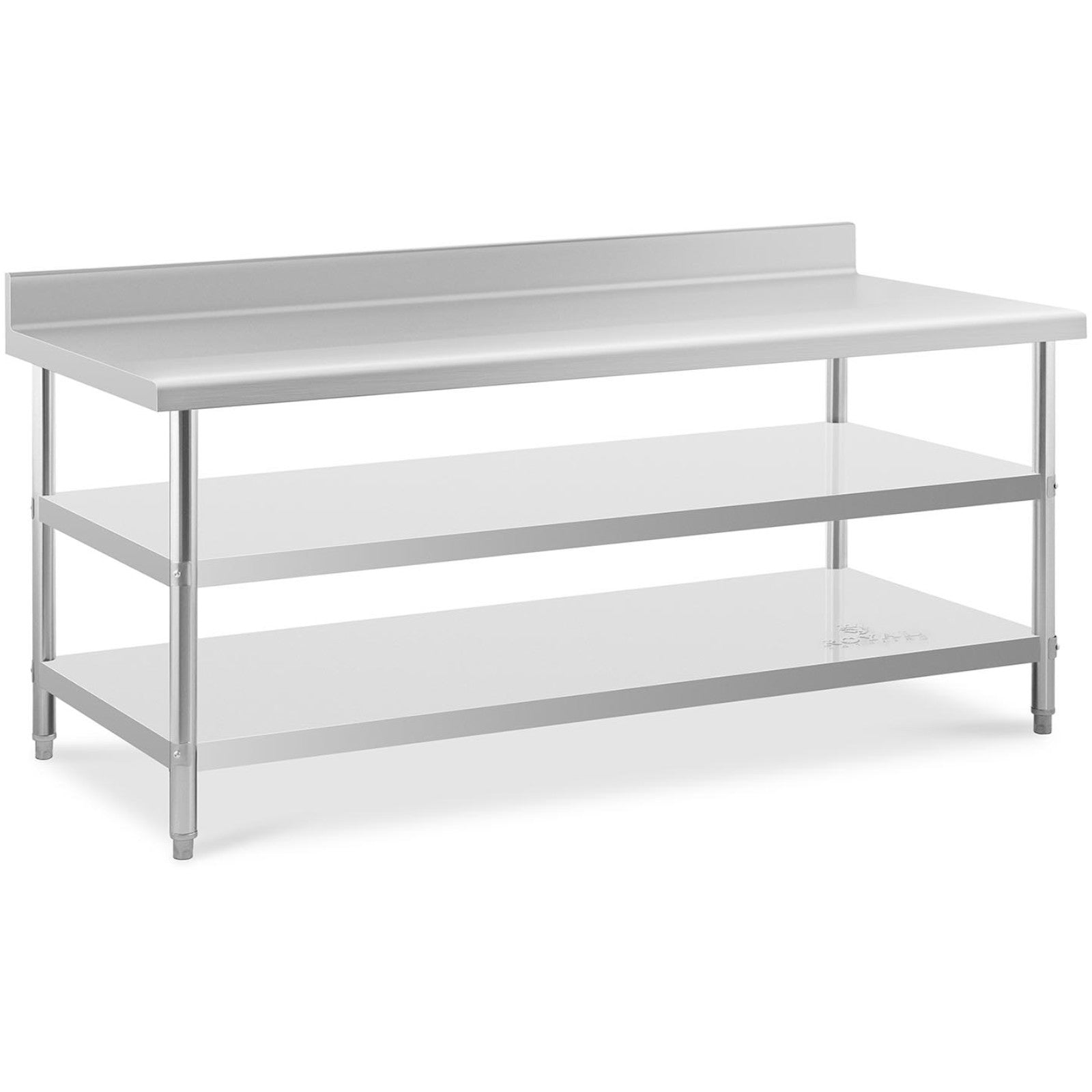 Tables – Table, stainless steel, wall-mounted worktop with edge, 2 - Carlat