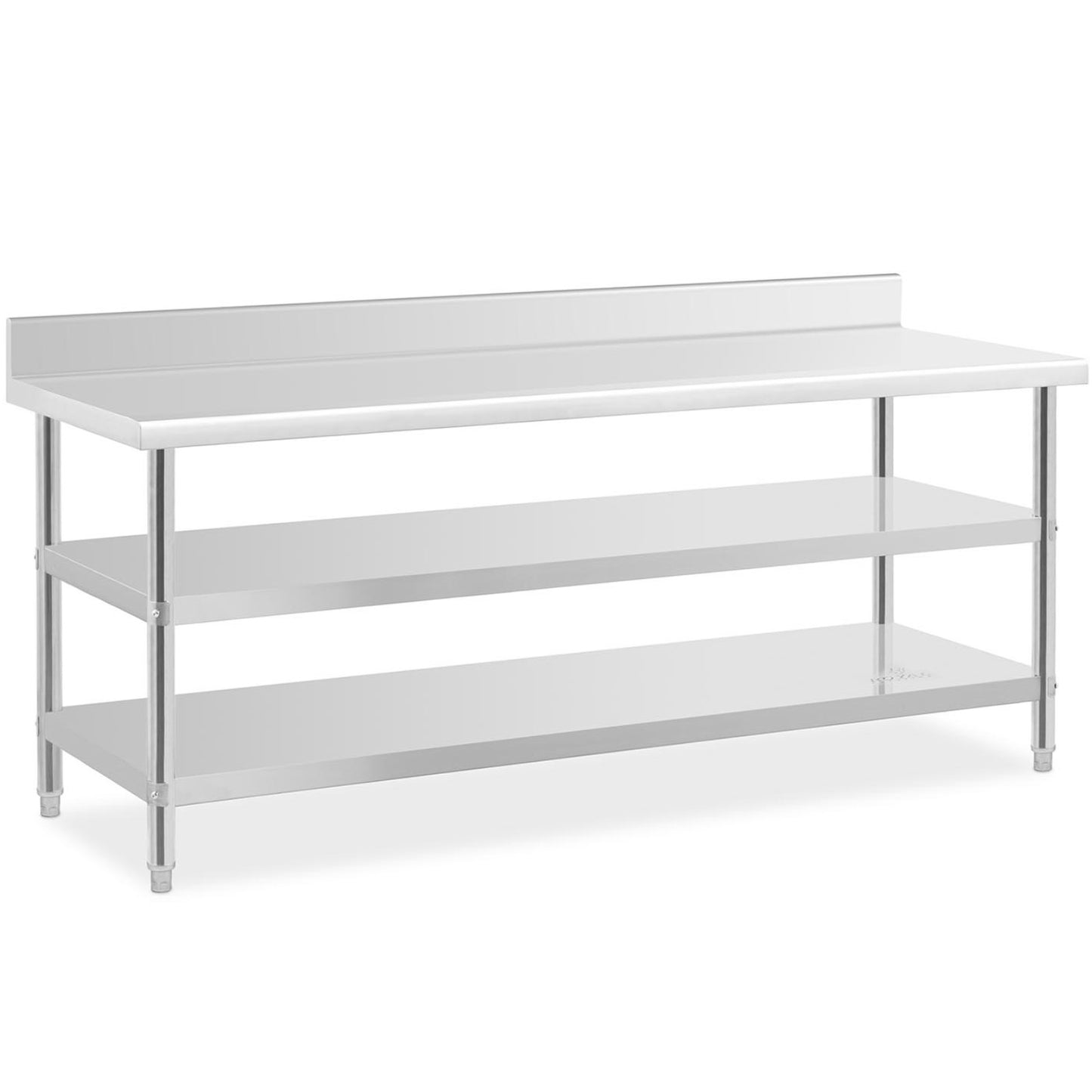 Tables – Table, stainless steel, wall-mounted worktop with edge, 2 - Carlat