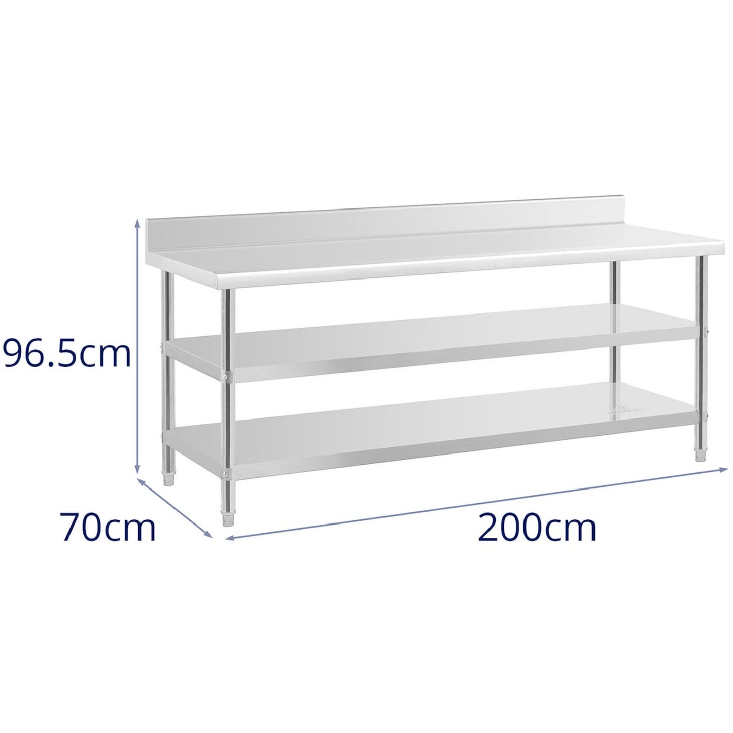 Tables – Table, stainless steel, wall-mounted worktop with edge, 2 - Carlat