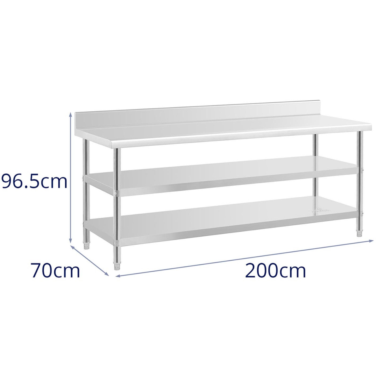 Tables – Table, stainless steel, wall-mounted worktop with edge, 2 - Carlat