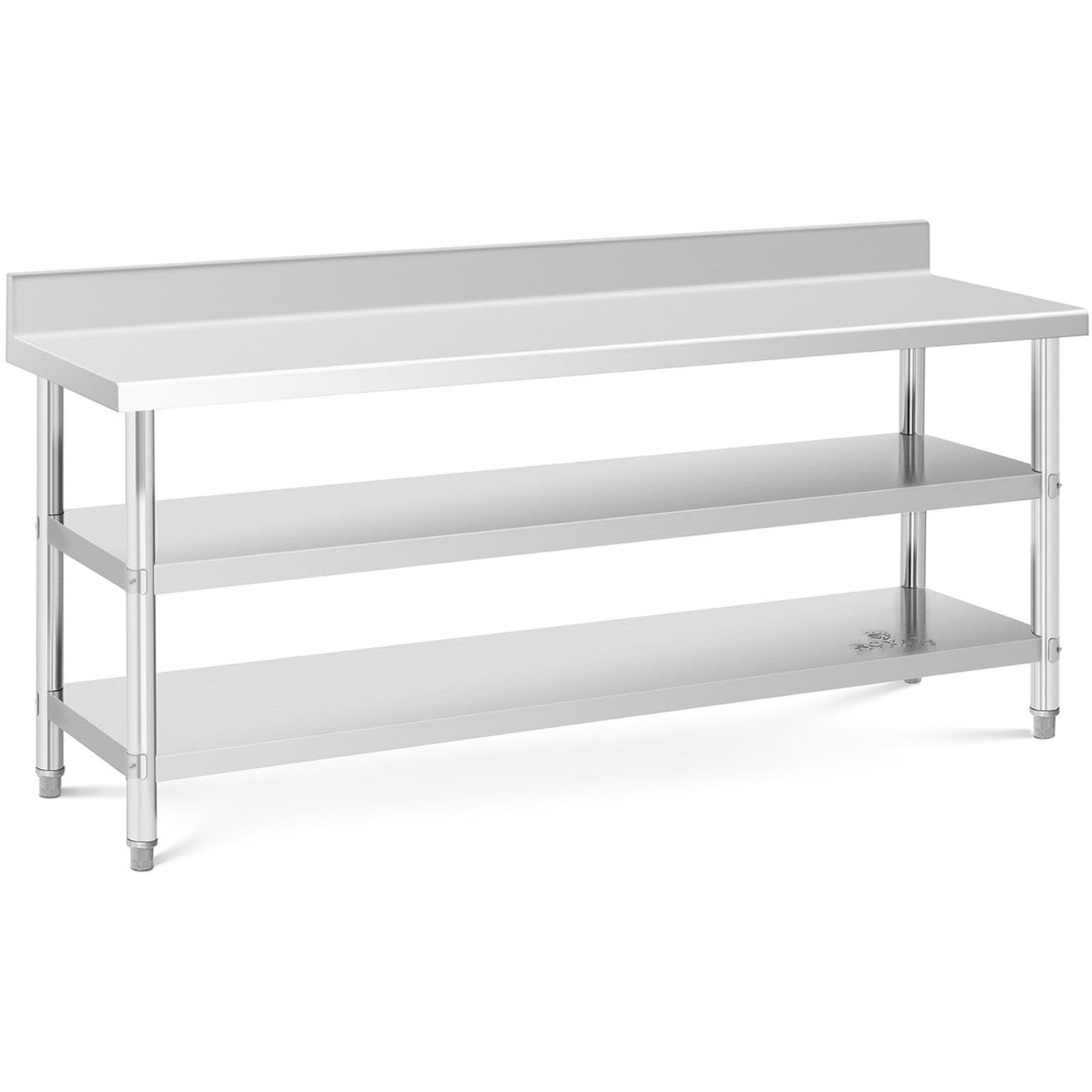 Tables – Table, stainless steel, wall-mounted worktop with edge, 2 - Carlat