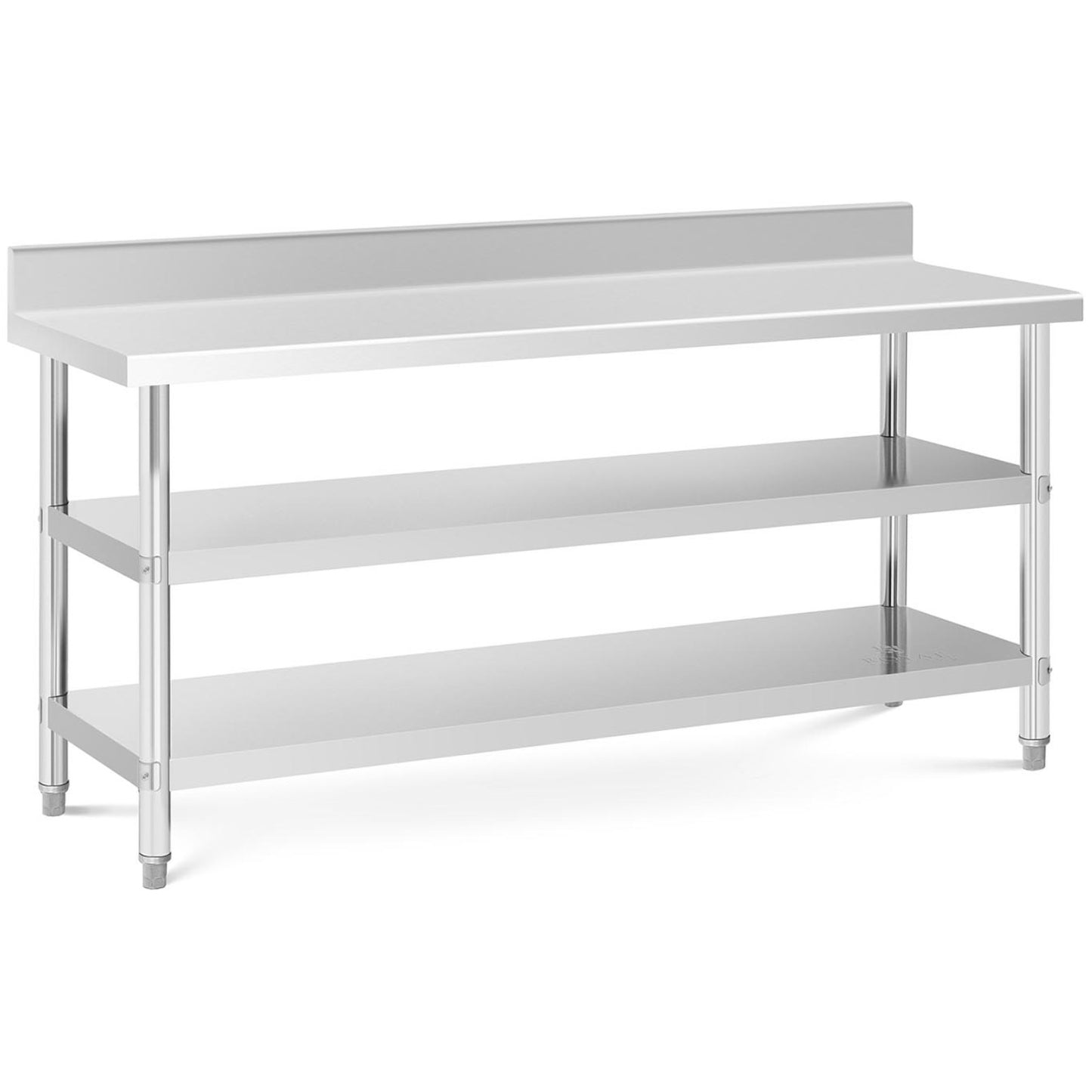 Tables – Table, stainless steel, wall-mounted worktop with edge, 2 - Carlat