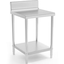 Tables – Table, stainless steel worktop, wall-mounted, with edge and - Carlat