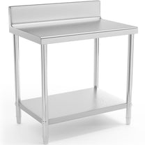 Tables – Table, stainless steel worktop, wall-mounted, with edge and - Carlat