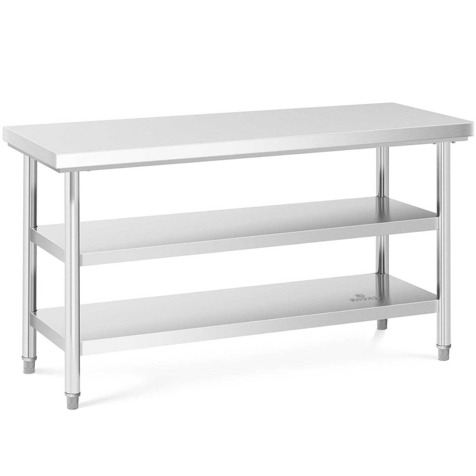 Tables – Table, stainless steel worktop with 2 shelves, 150x60cm - Carlat