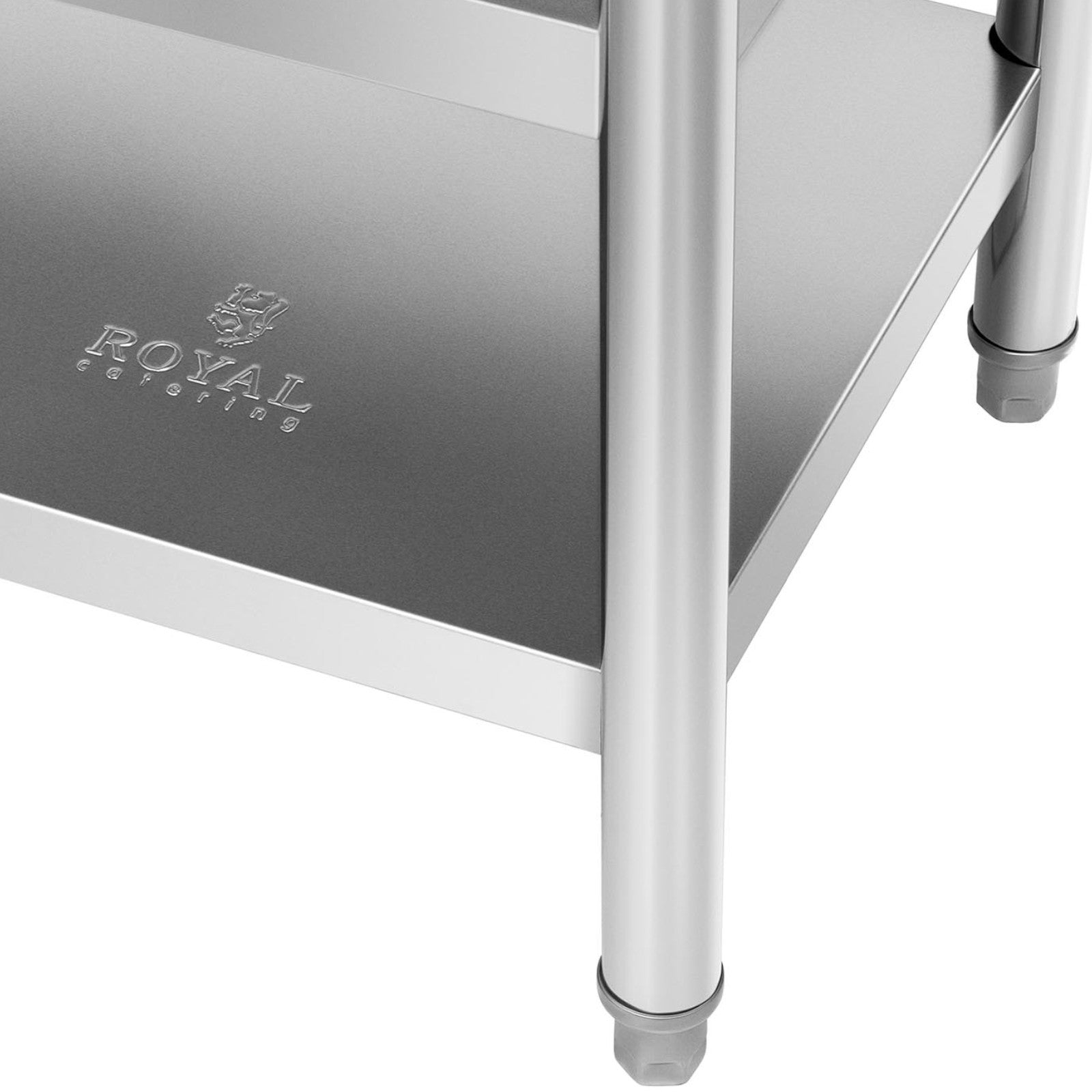 Tables – Table, stainless steel worktop with 2 shelves, 150x60cm - Carlat