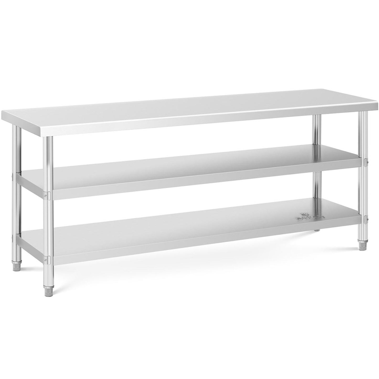 Tables – Table, stainless steel worktop with 2 shelves, 150x70cm - Carlat