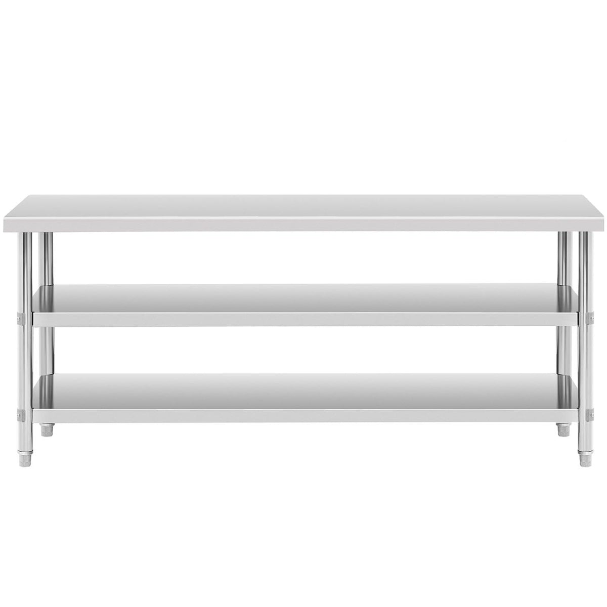 Tables – Table, stainless steel worktop with 2 shelves, 150x70cm - Carlat