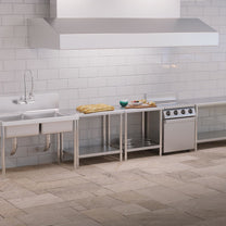 Tables – Table, stainless steel worktop with shelf 90x60cm - Carlat