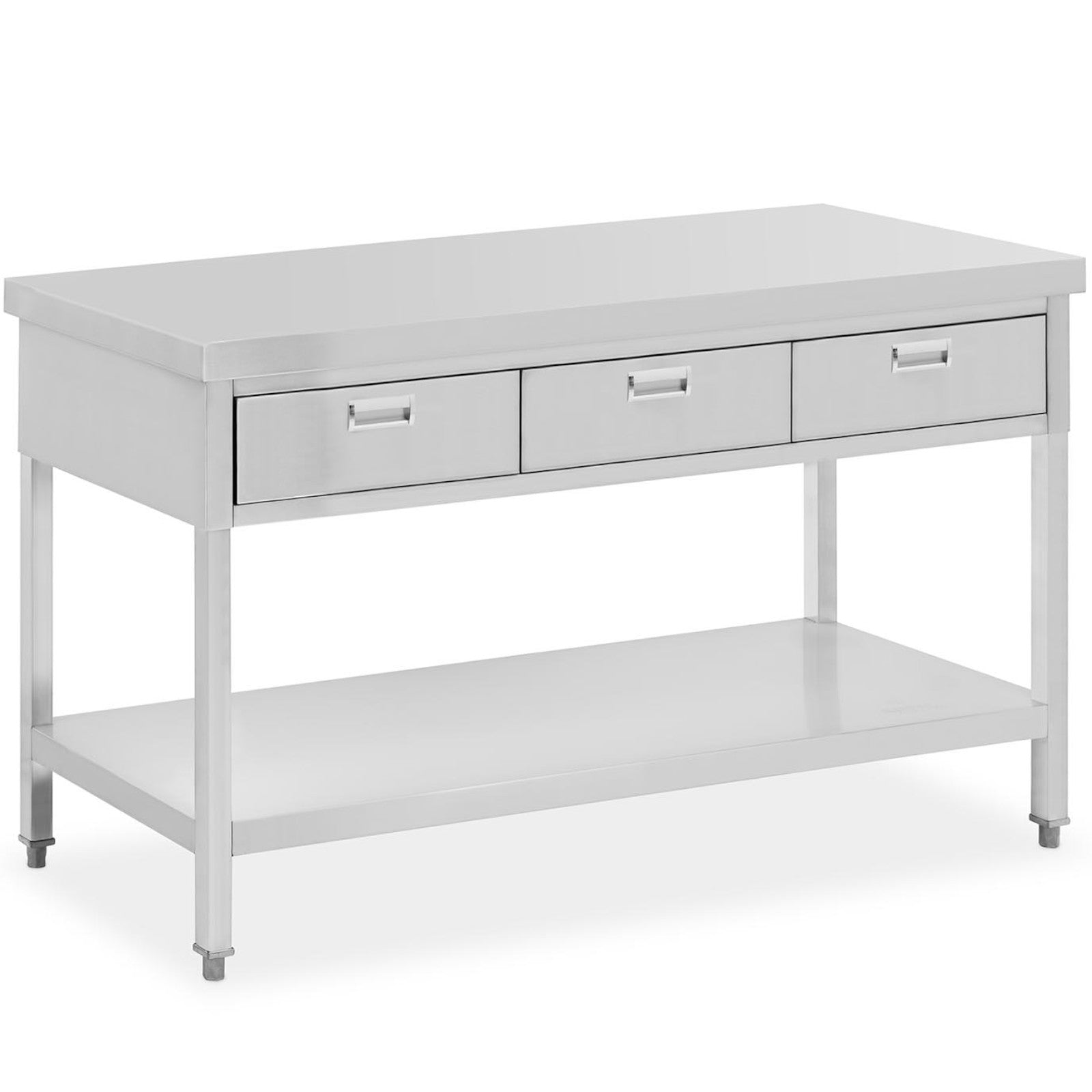 Tables – Table, steel gastronomic worktop with shelf and drawers, - Carlat