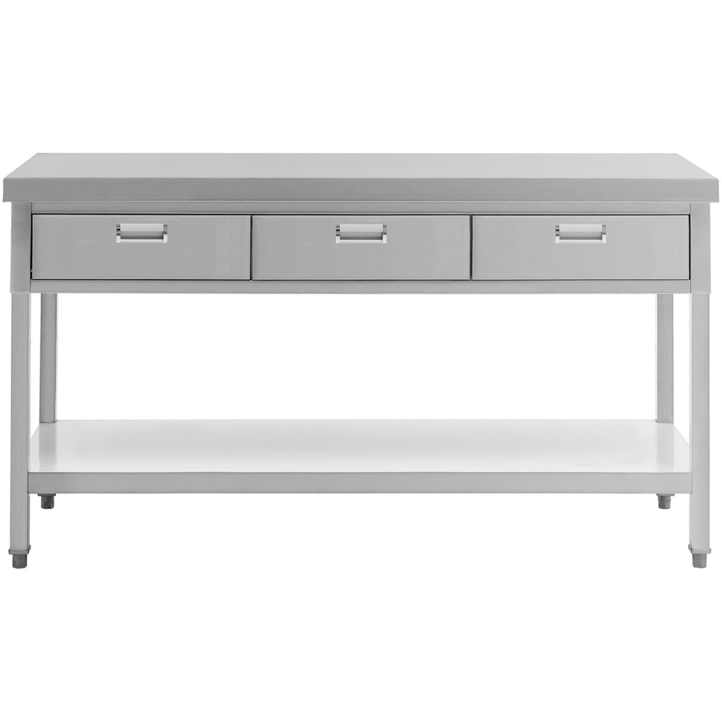 Tables – Table, steel gastronomic worktop with shelf and drawers, - Carlat