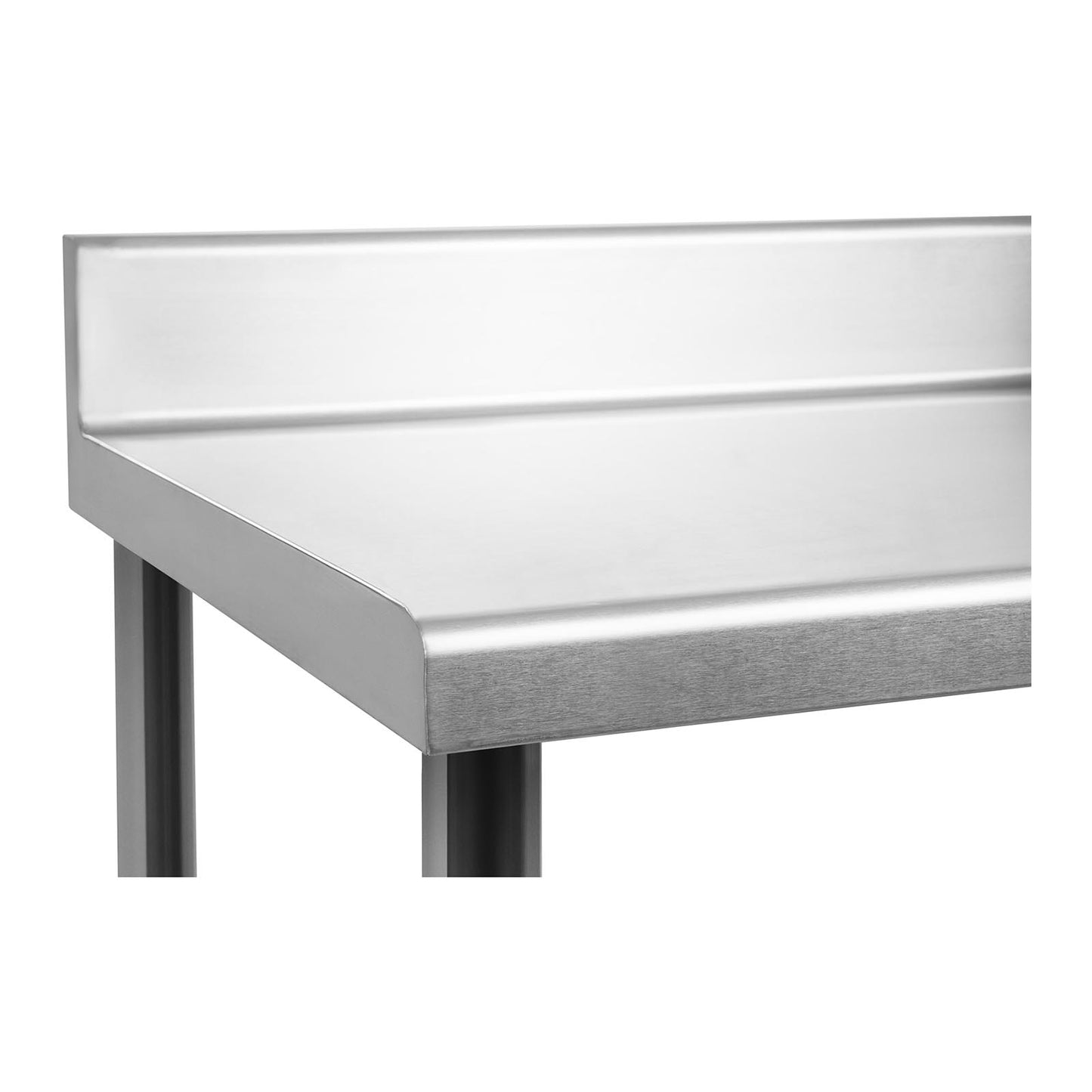 Tables – Table, wall-mounted catering worktop with edge and shelf, - Carlat