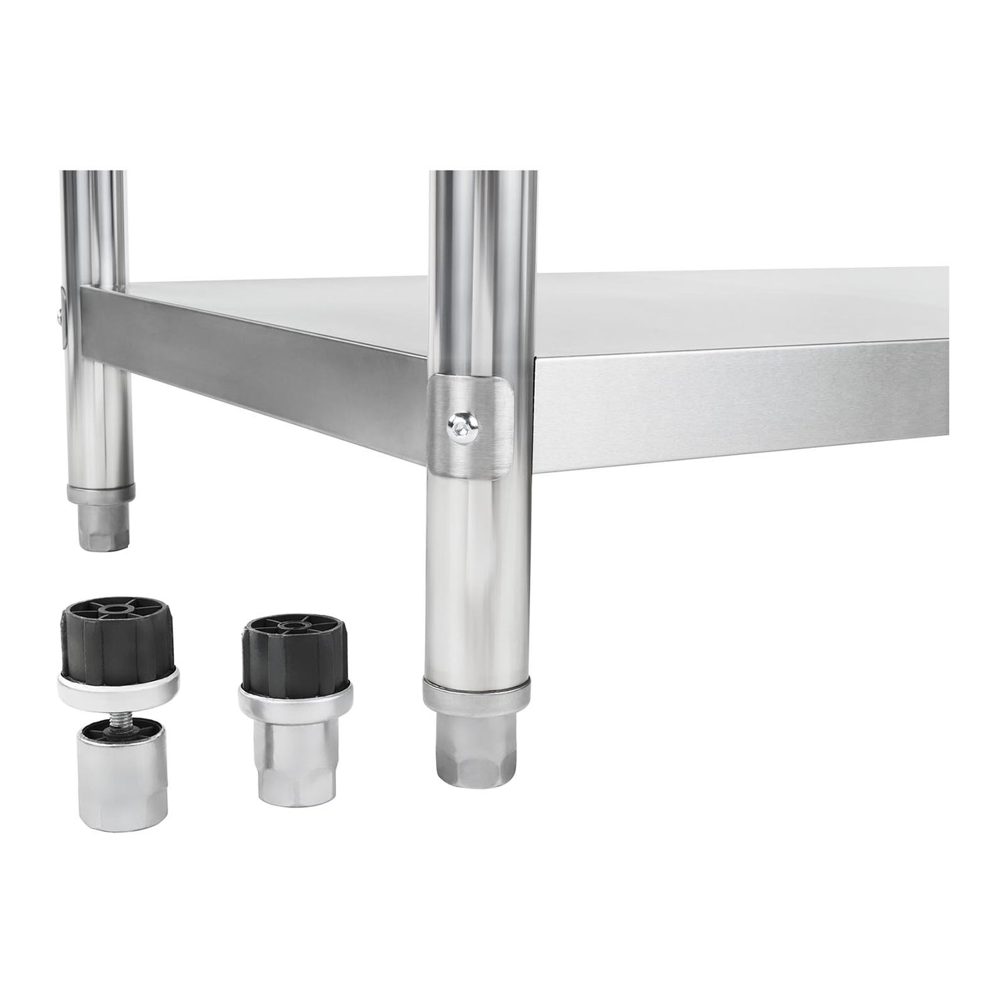 Tables – Table, wall-mounted catering worktop with edge and shelf, - Carlat