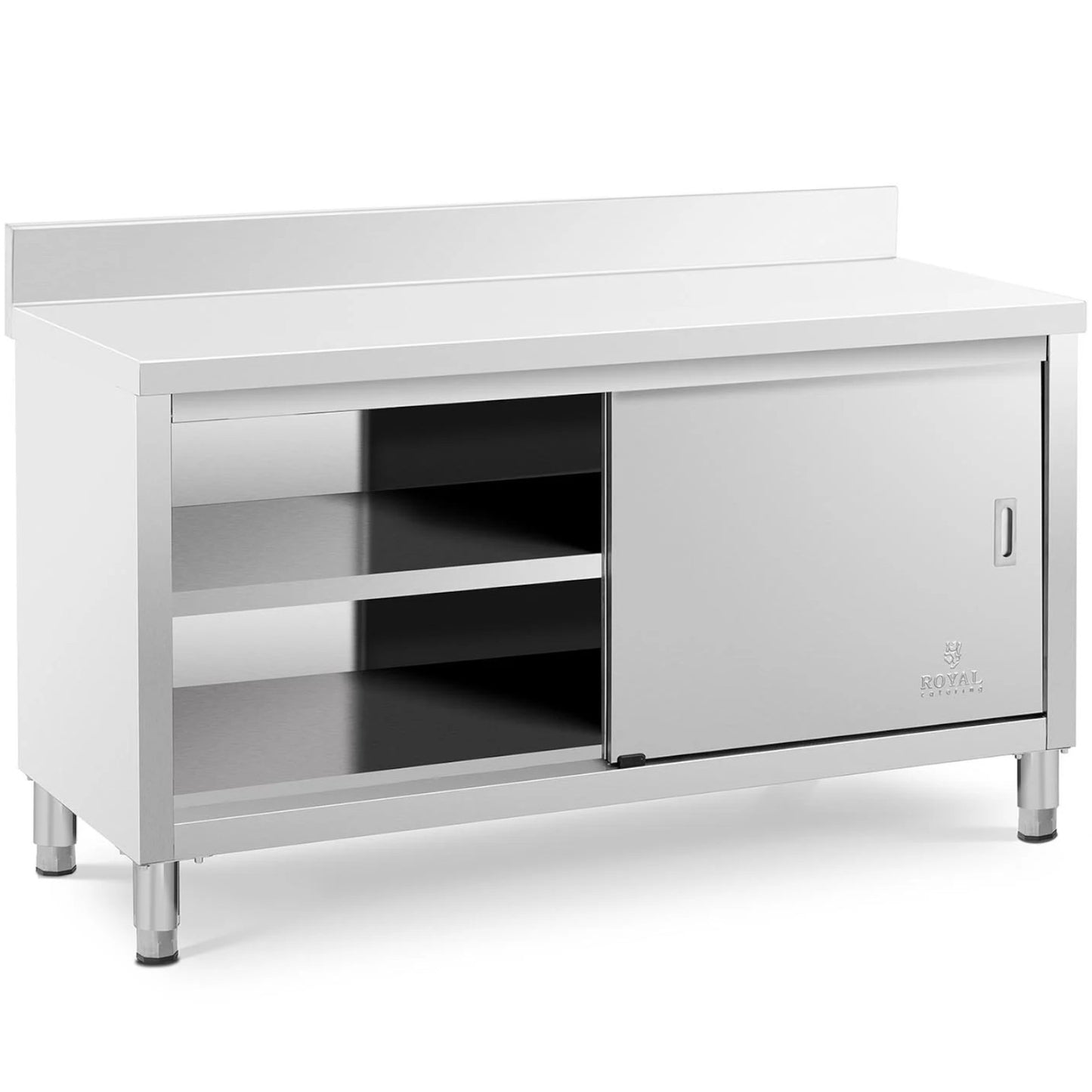 Tables – Table, wall-mounted worktop with cabinet and sliding door - Carlat