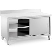 Tables – Table, wall-mounted worktop with cabinet and sliding door - Carlat