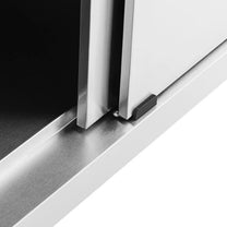 Tables – Table, wall-mounted worktop with cabinet and sliding door - Carlat