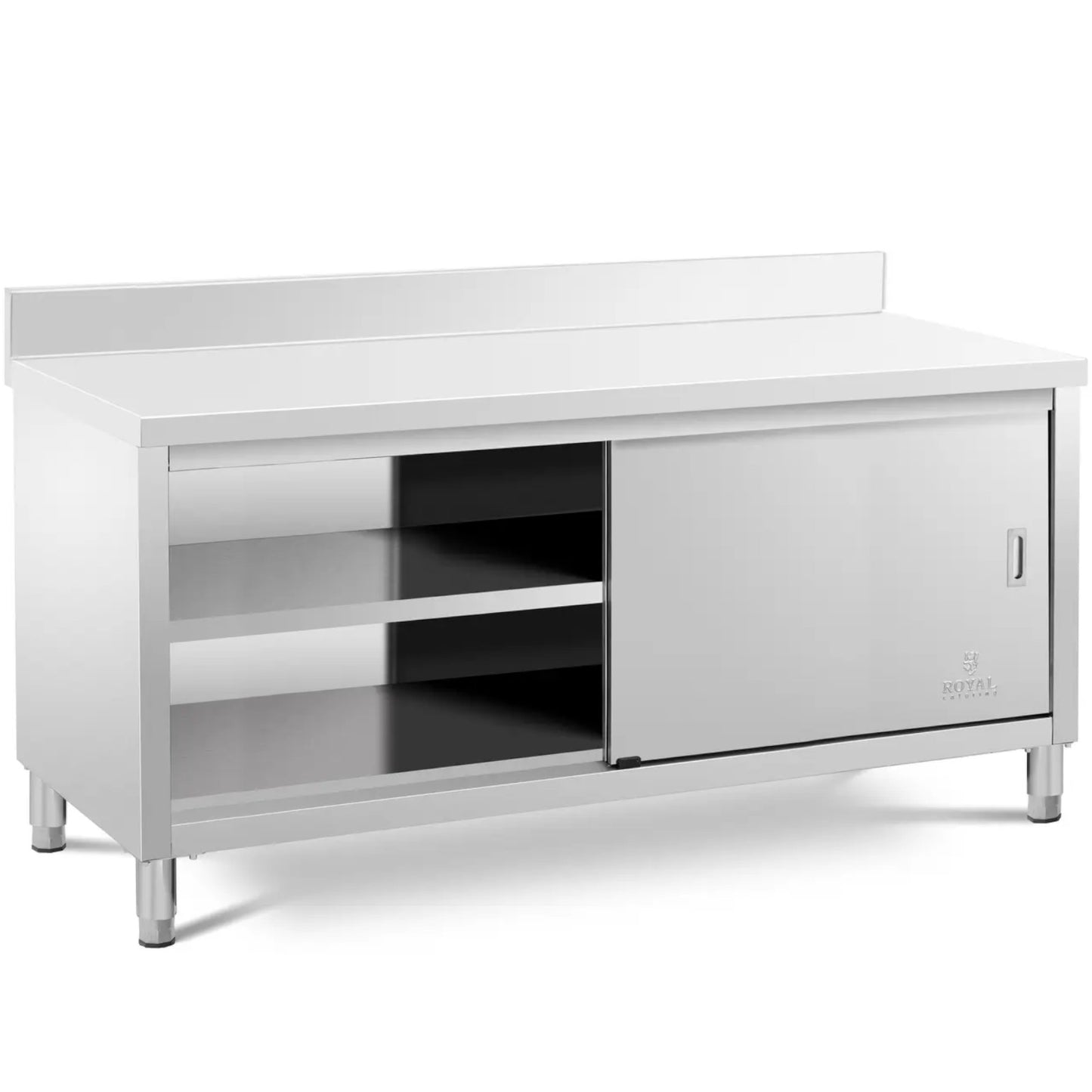Tables – Table, wall-mounted worktop with cabinet and sliding door - Carlat