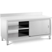 Tables – Table, wall-mounted worktop with cabinet and sliding door - Carlat