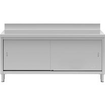 Tables – Table, wall-mounted worktop with cabinet and sliding door - Carlat