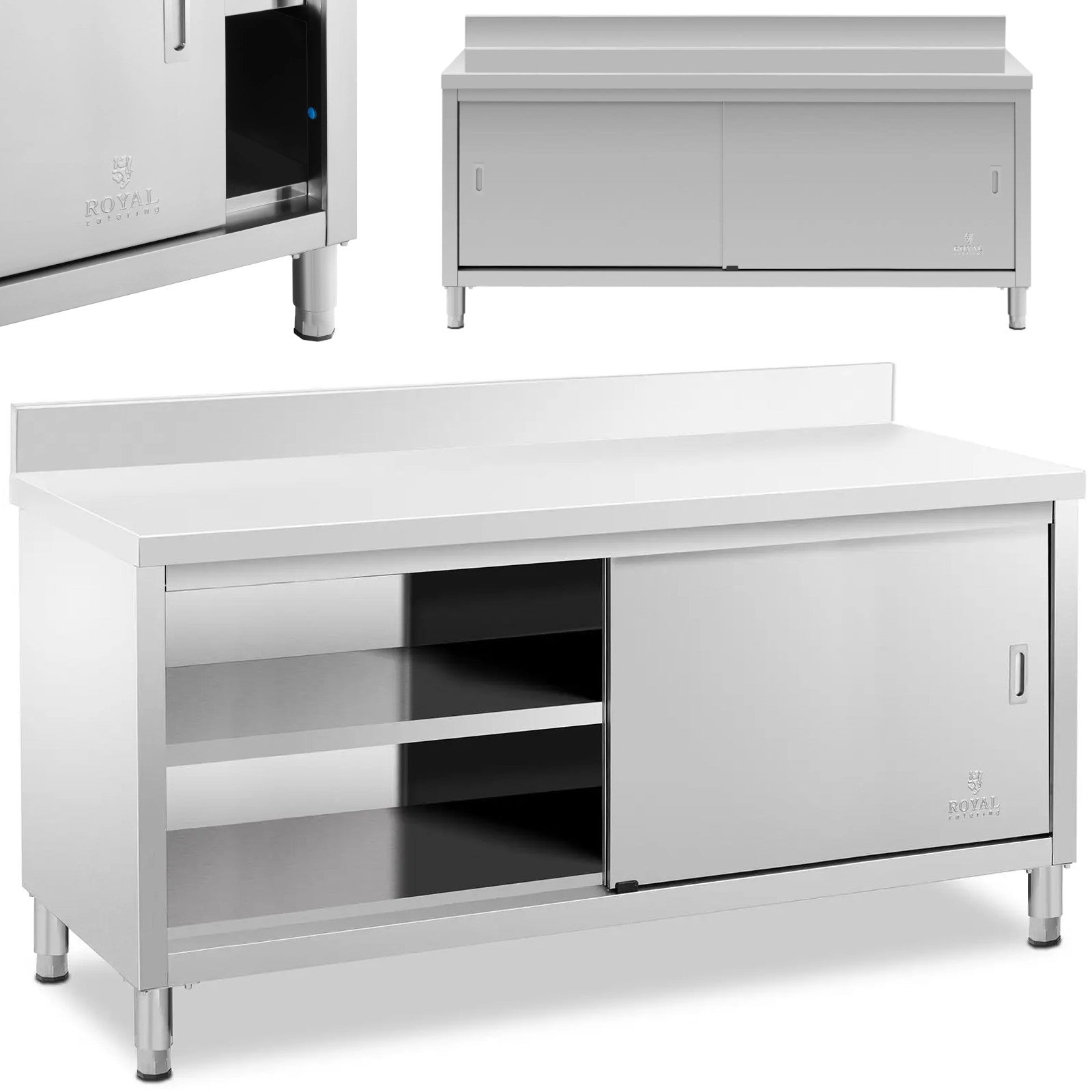 Tables – Table, wall-mounted worktop with cabinet and sliding door - Carlat