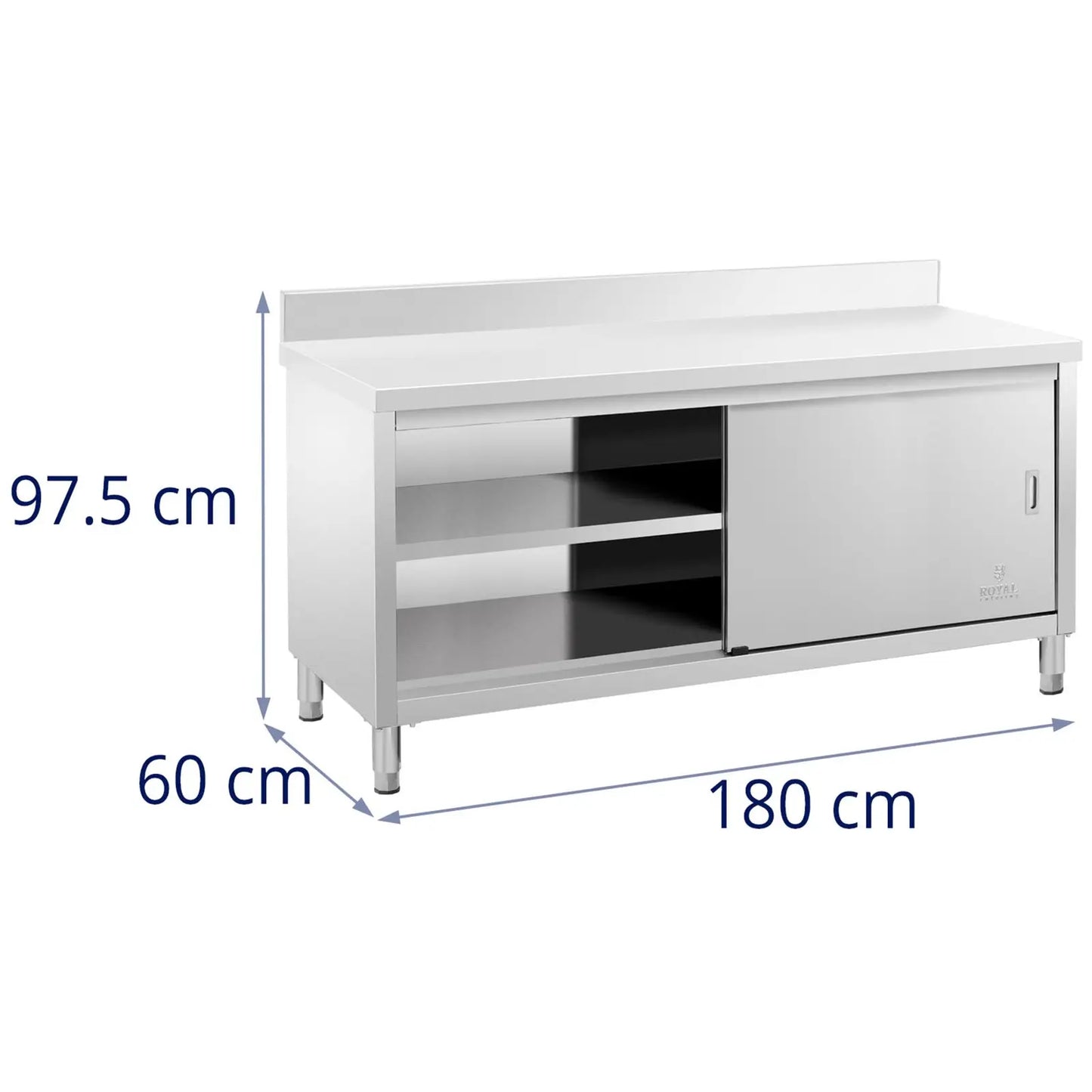 Tables – Table, wall-mounted worktop with cabinet and sliding door - Carlat
