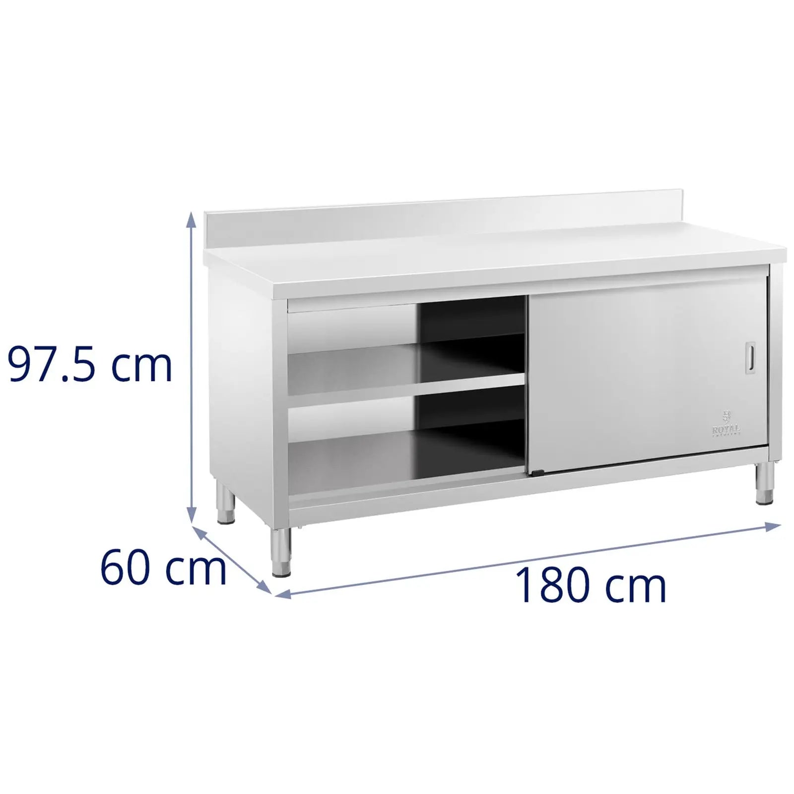 Tables – Table, wall-mounted worktop with cabinet and sliding door - Carlat
