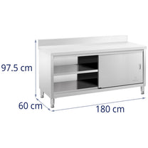 Tables – Table, wall-mounted worktop with cabinet and sliding door - Carlat