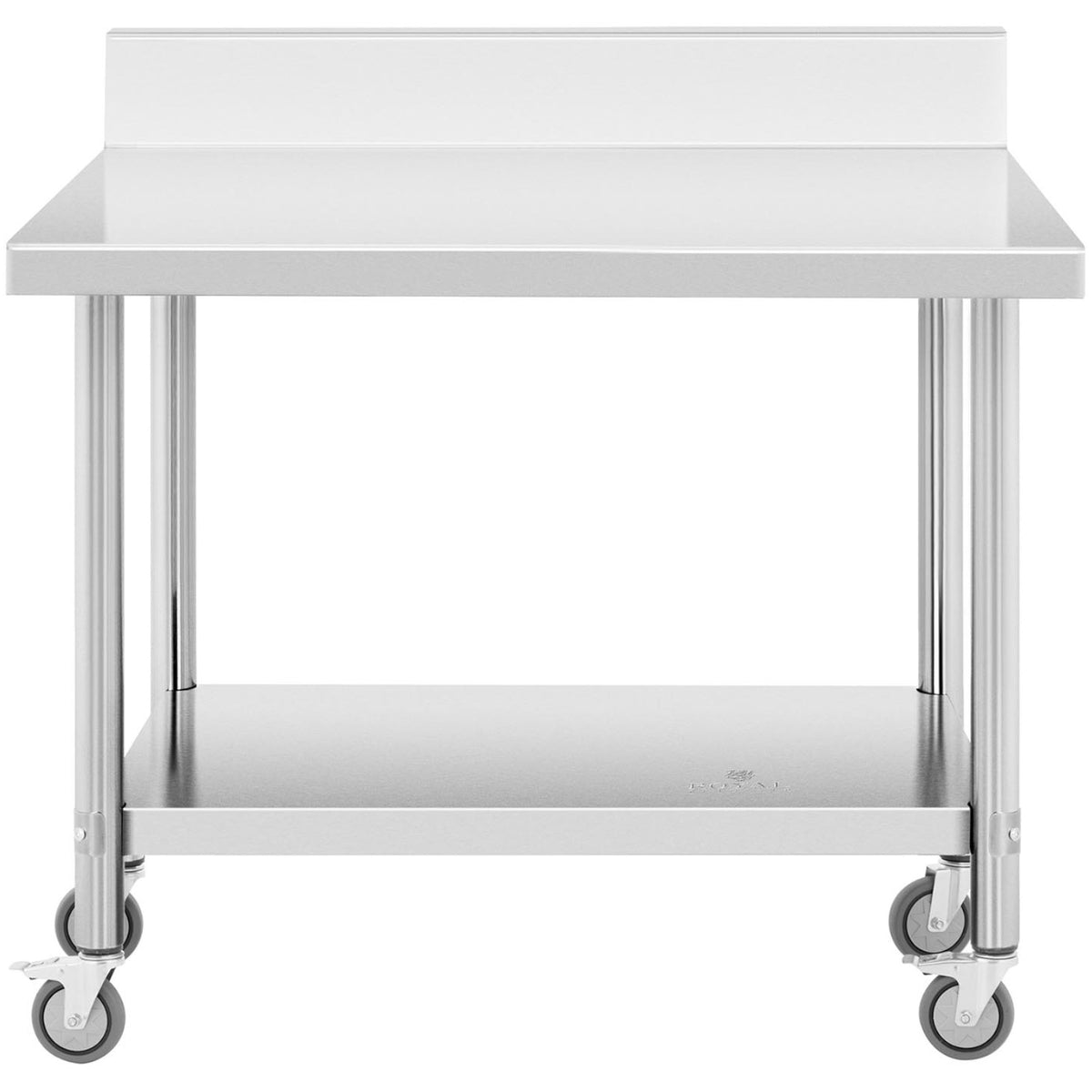 Tables – Table, wall-mounted worktop with edge, on wheels, 1 - Carlat
