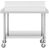 Tables – Table, wall-mounted worktop with edge, on wheels, 1 - Carlat