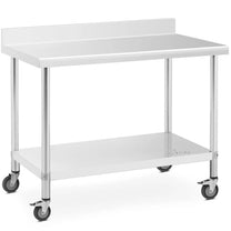 Tables – Table, wall-mounted worktop with edge, on wheels, 1 - Carlat