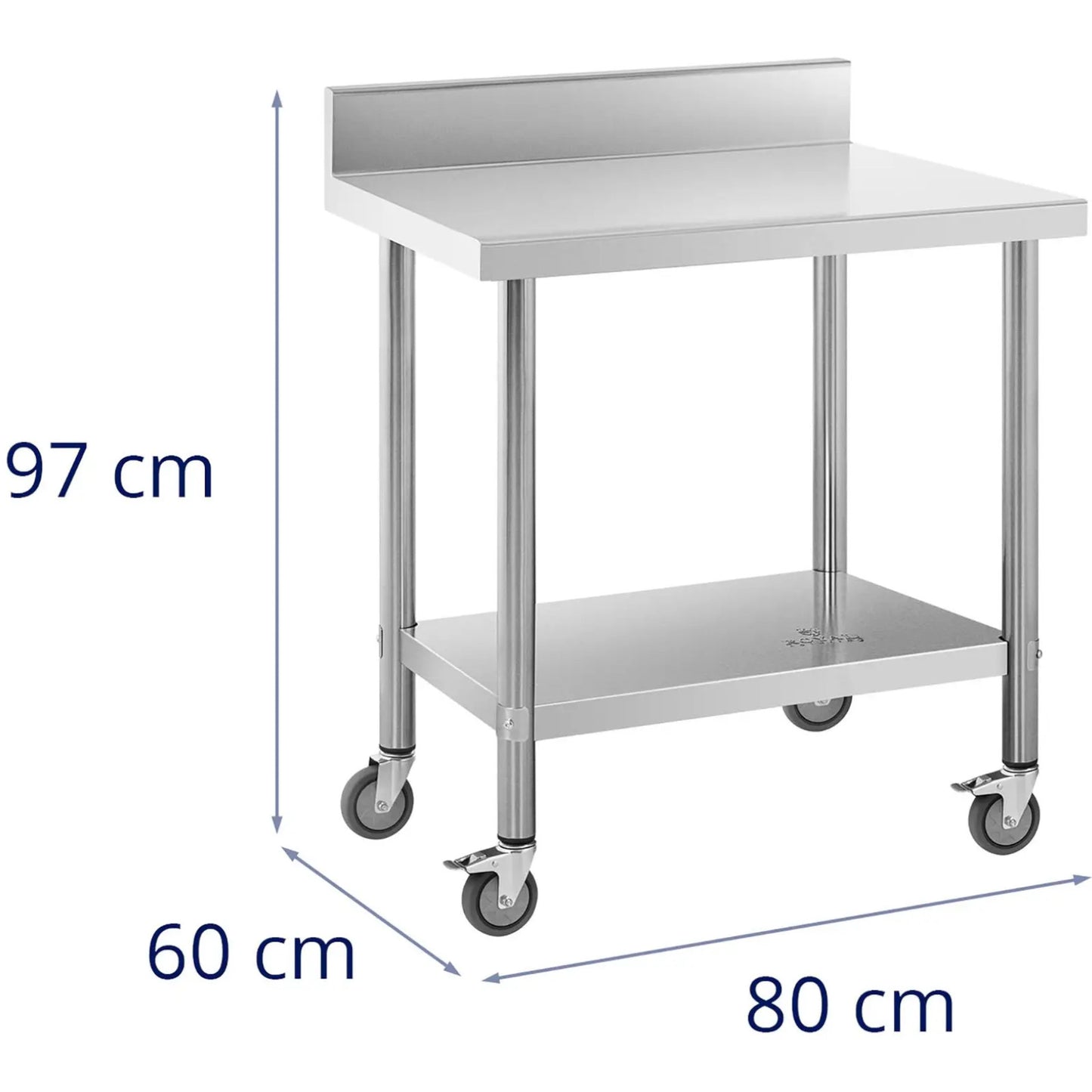 Tables – Table, wall-mounted worktop with edge on wheels, 2 - Carlat
