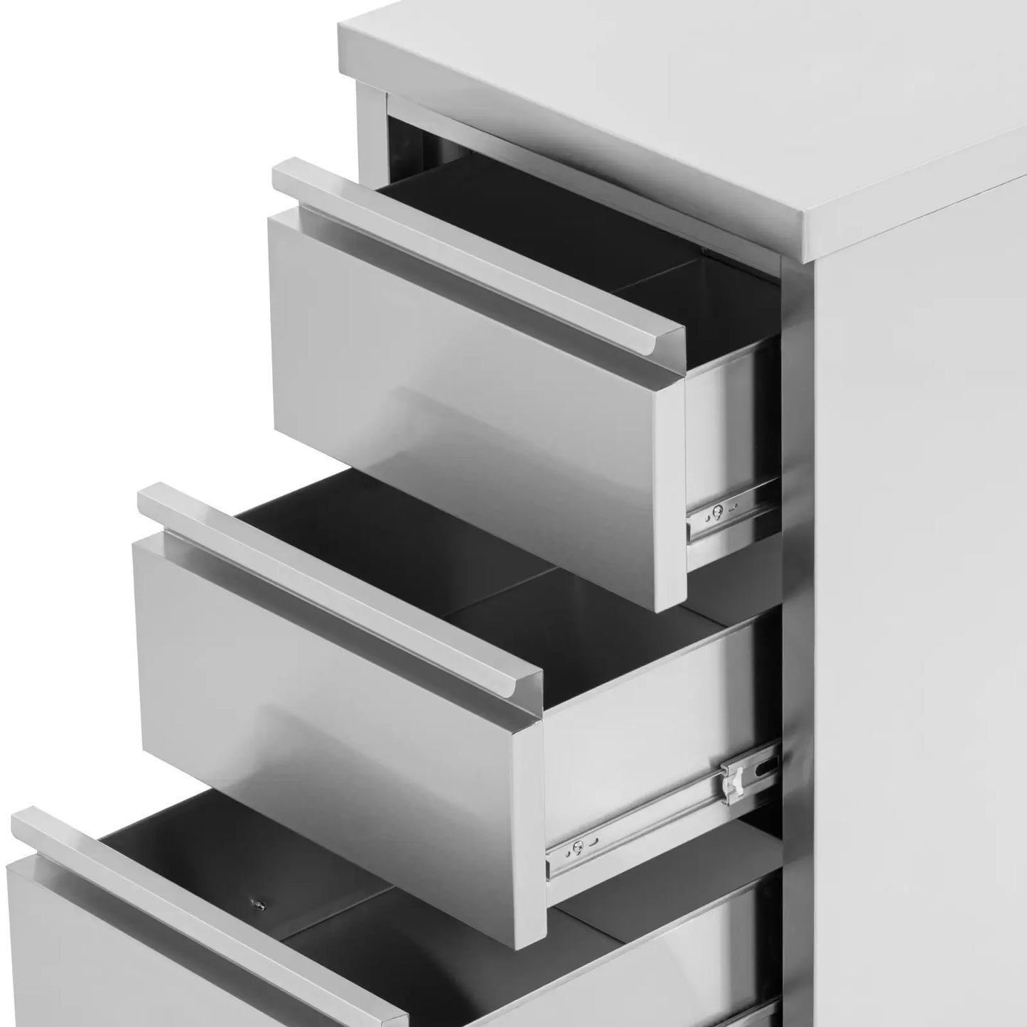 Tables – Wall-mounted catering cabinet with edge, 3 drawers, STEEL, - Carlat