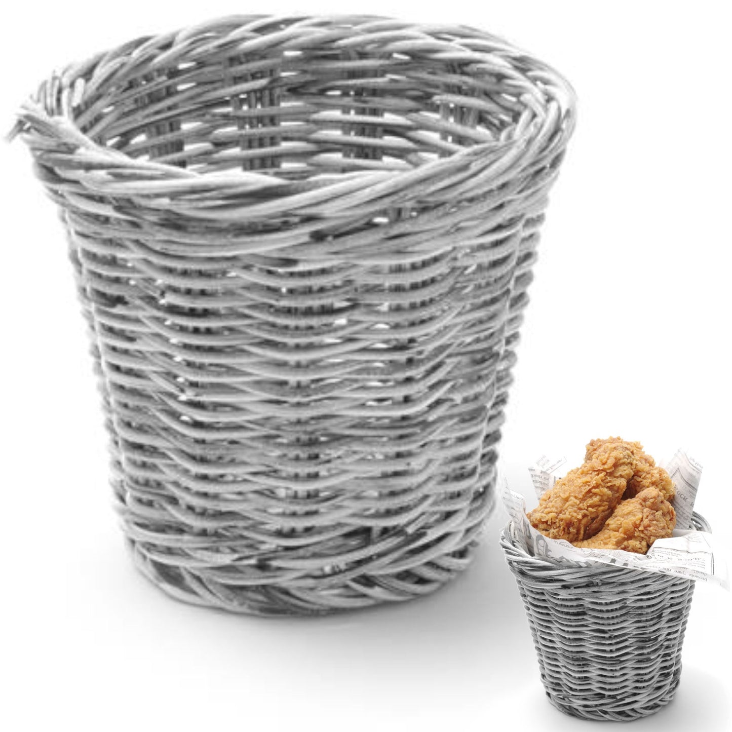 Tableware – Basket for serving fried snacks, gray melange, diameter. - Carlat