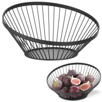 Tableware – Basket, wire fruit bowl, black with matte coating, - Carlat