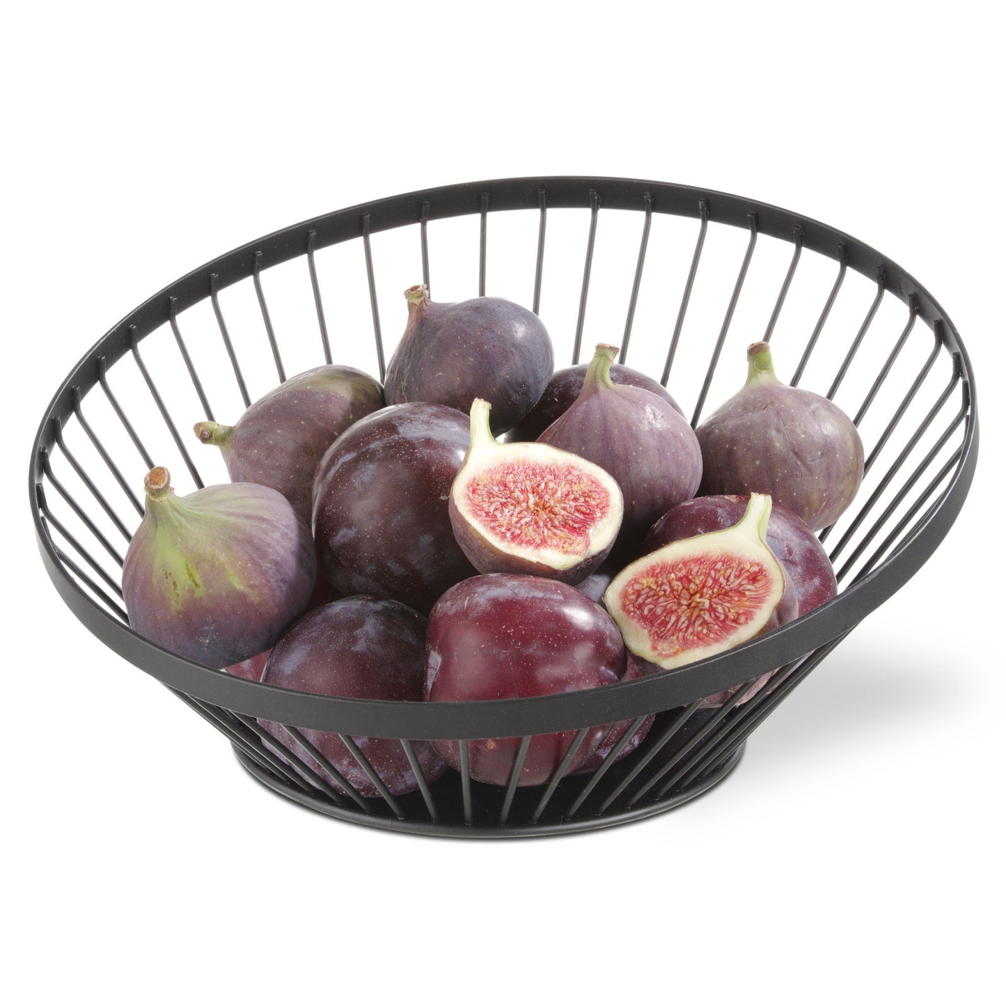 Tableware – Basket, wire fruit bowl, black with matte coating, - Carlat