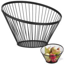 Tableware – Basket, wire fruit bowl, black with matte coating, - Carlat