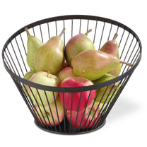 Tableware – Basket, wire fruit bowl, black with matte coating, - Carlat