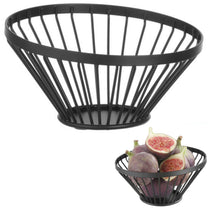 Tableware – Basket, wire fruit bowl, black with matte coating, - Carlat