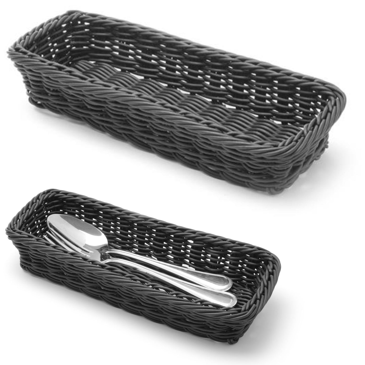 Tableware – Cutlery basket forks knives spoons black 270x100x45 mm - Carlat