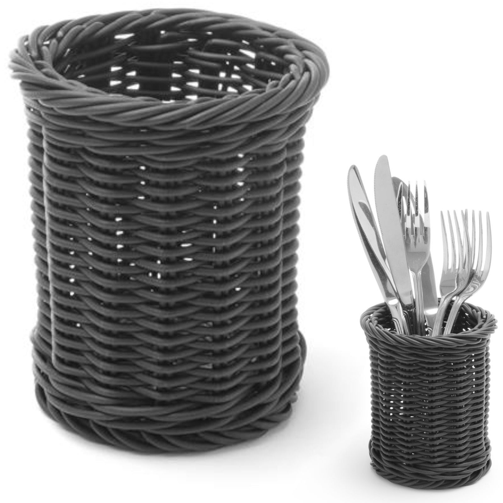Tableware – Cutlery basket forks knives spoons round black diameter - Carlat