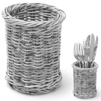 Tableware – Cutlery basket forks knives spoons round gray melange - Carlat
