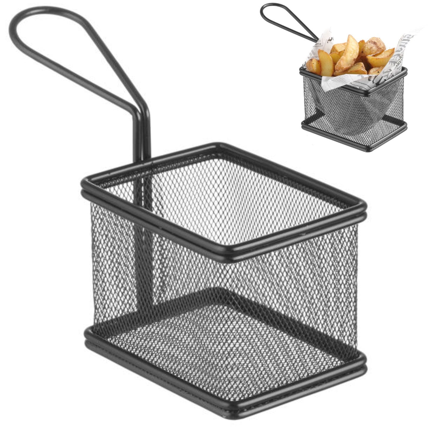 Tableware – Mini basket for serving fried snacks with handle - Carlat