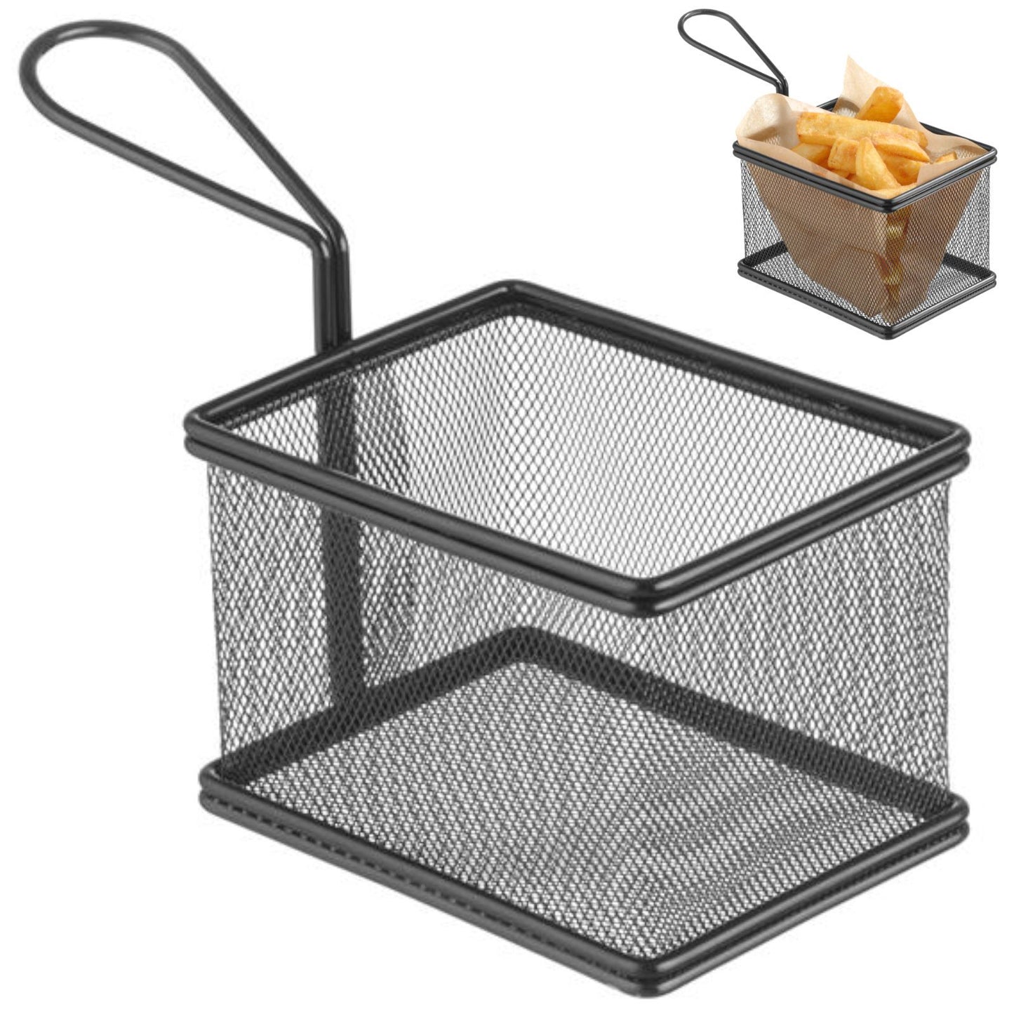 Tableware – Mini basket for serving fried snacks with handle - Carlat