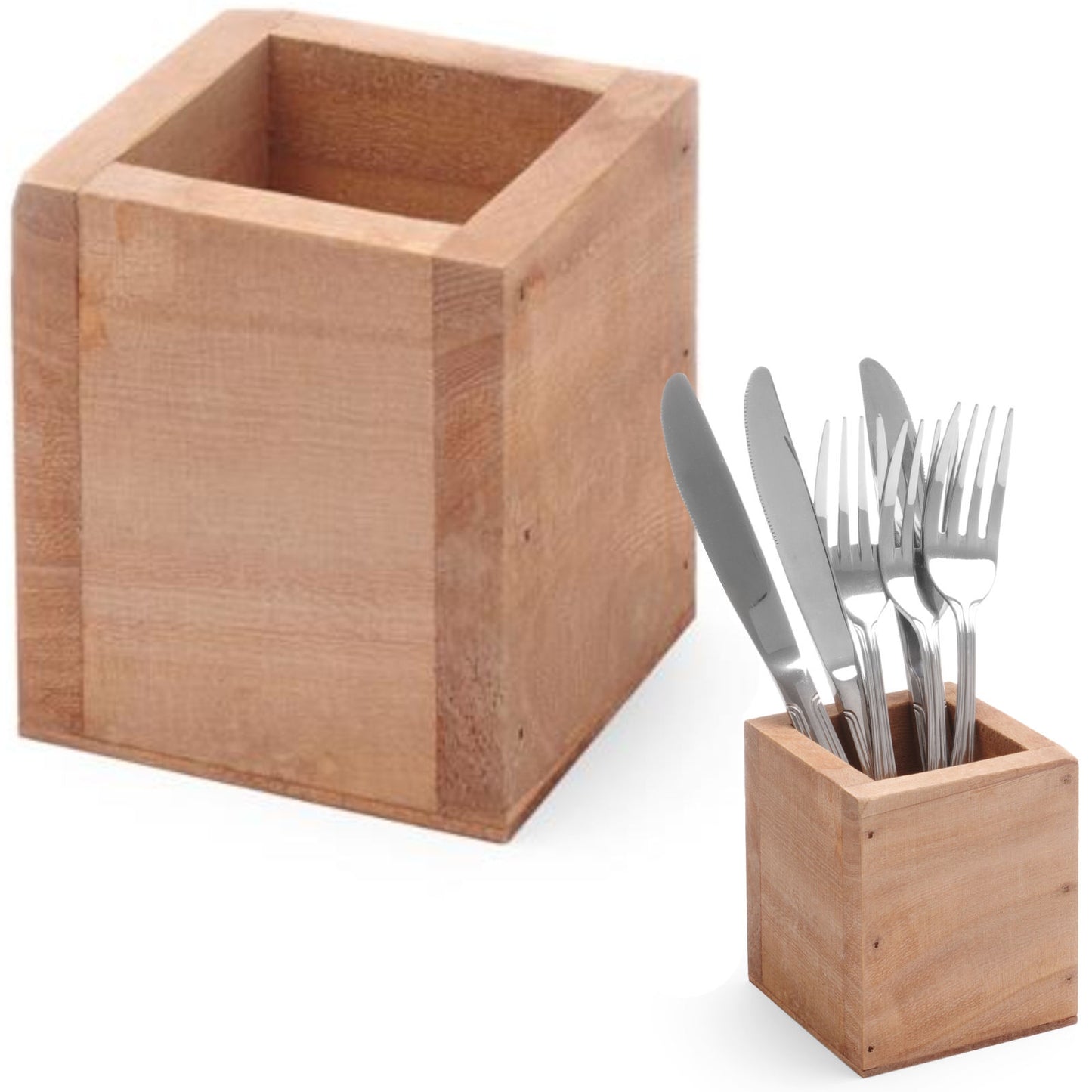 Tableware – Square wooden cutlery container 80x80x95 mm - Hendi - Carlat